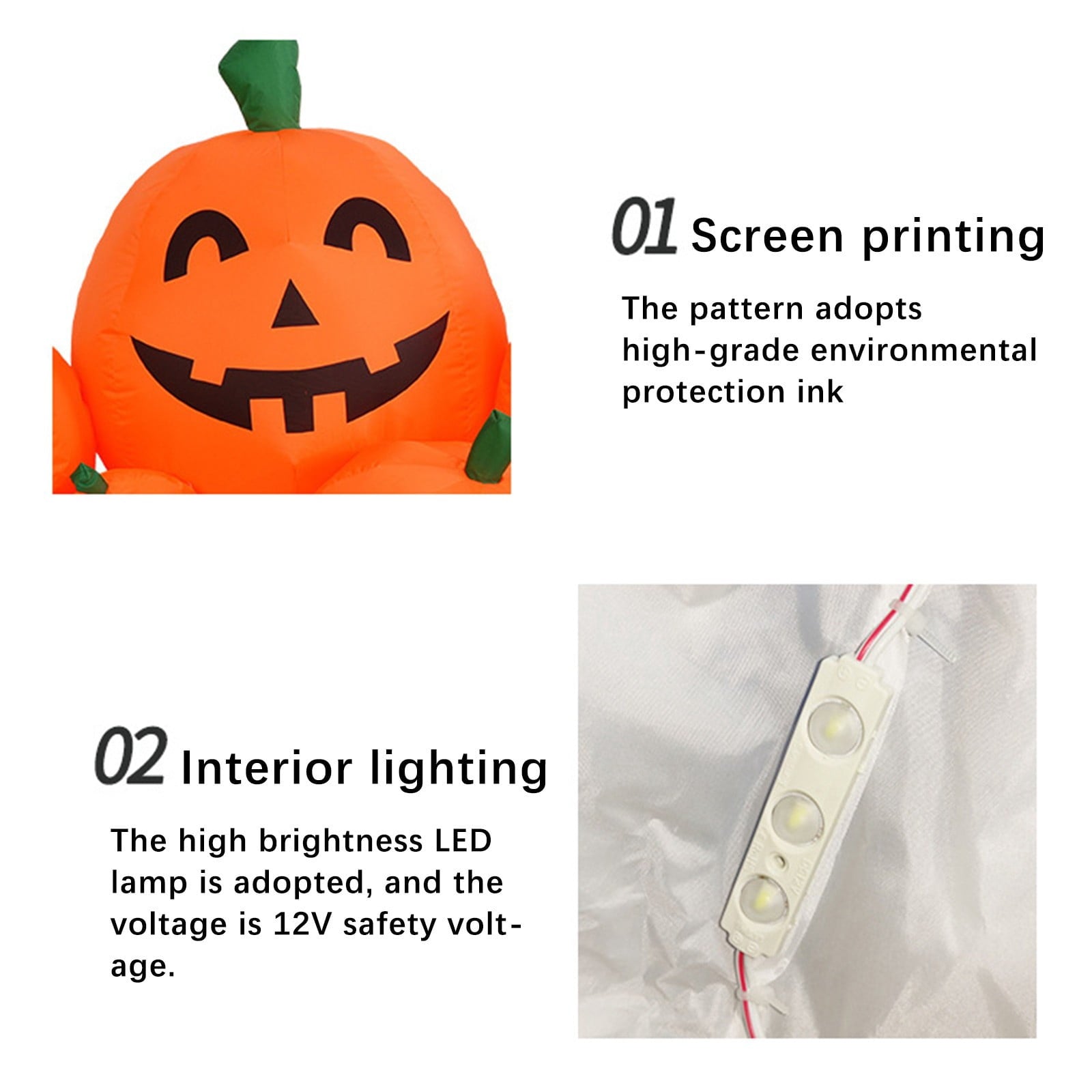 XGFHYJEH Halloween Decor, Halloween Decorations, Halloween Decorations Indoor, Halloween Indoor Decor, Halloween Pumpkin Inflatable 2.2m 7pc Halloween Inflatable
