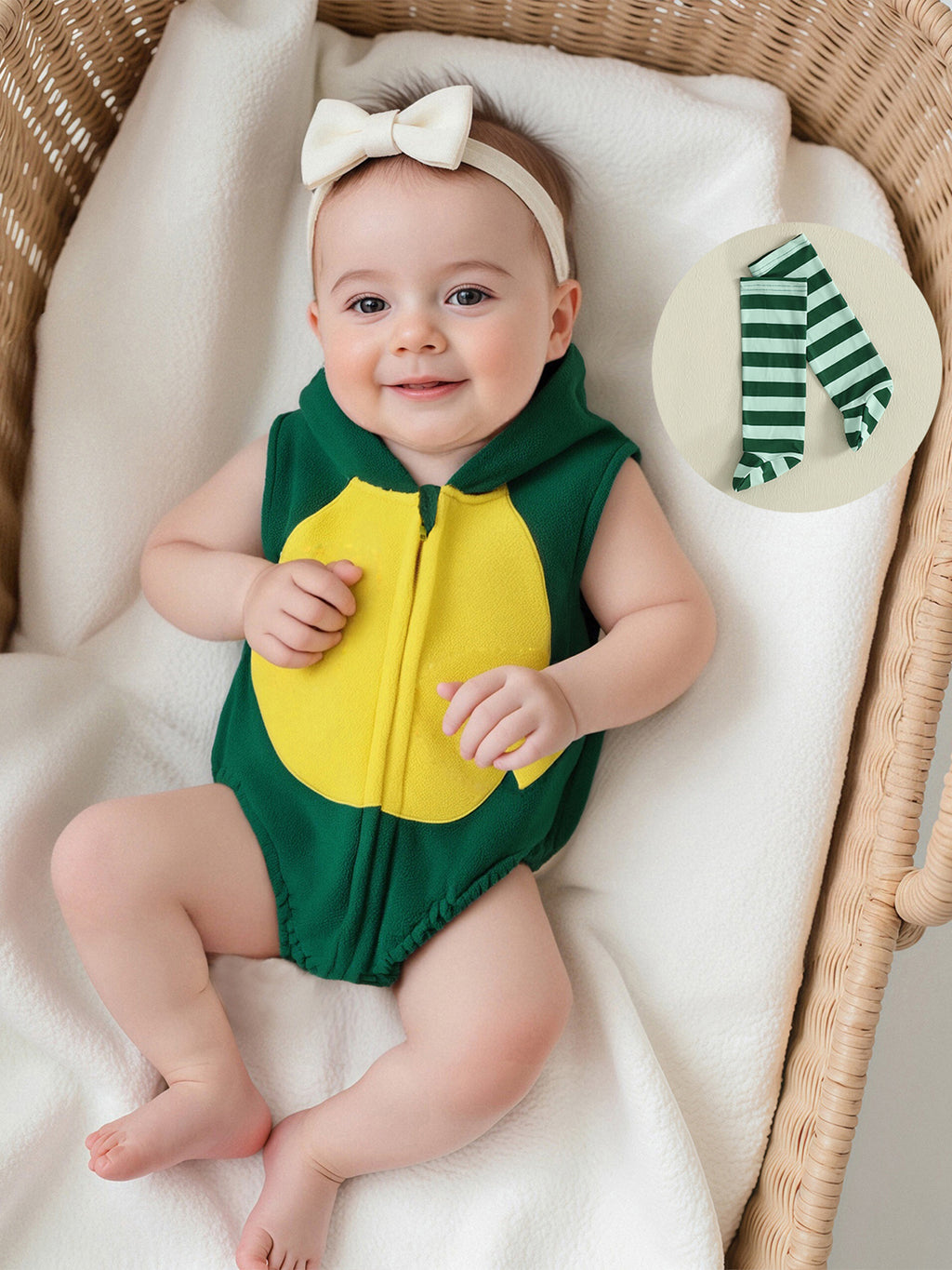 Cjfdfy Newborn Baby Boy Girl Halloween Animal Costume Infant Baby Fox Puppy Dog Frog Poached Egg Costume Fall Winter Sleeveless Hooded Zipper Romper Leg Warmers Set Toddler Halloween Cosplay Outfits