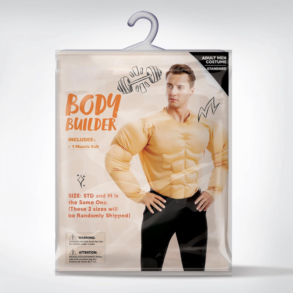 Joyfy Halloween Muscle Costume for Kids, Body Builder Costume Shirt Kids Boys Suit for Halloween Dress-up Party 5-14 Years
