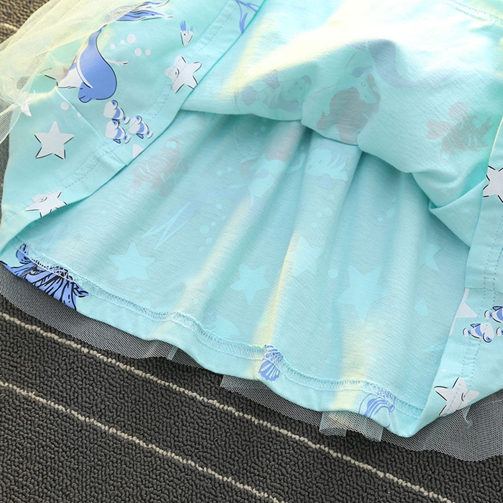 WIBACKER 1-6T Toddler Kid Baby Girls Fancy Party Puff Sleeve Princess Dress Cosplay Costume Dress Up