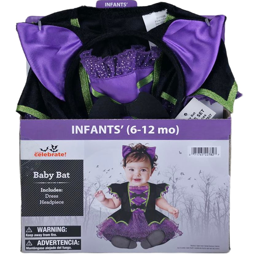 Baby Bat Halloween Costume for Infant, Size 0-6M, by Way to Celebrate