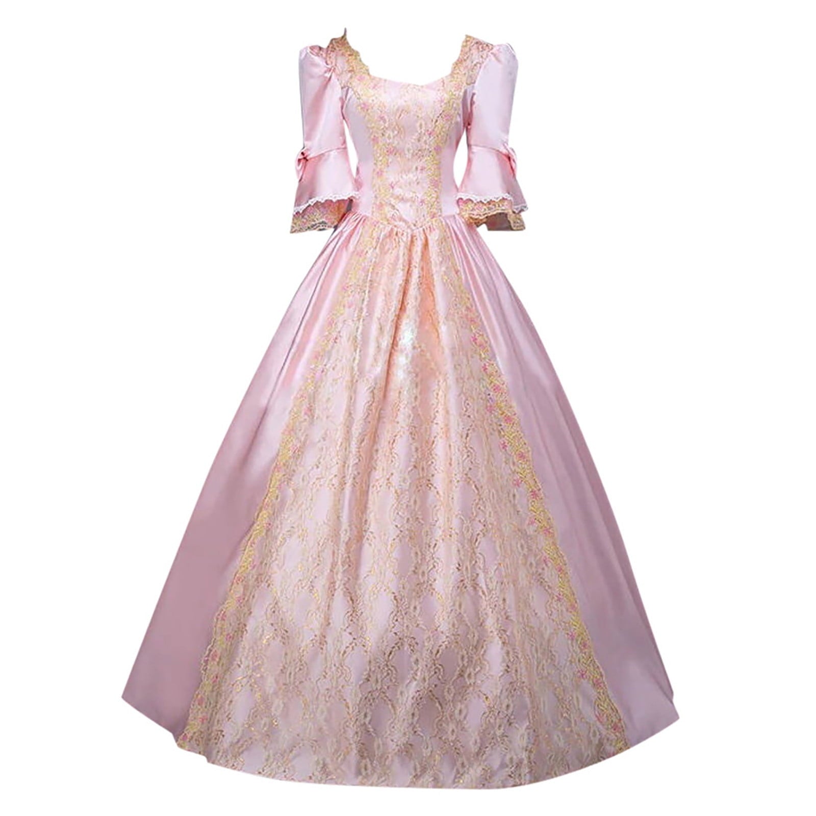 UPPADA Plus Size Victorian Dress for Women Lace Up Flare Sleeve Ball Gown with Corset Evening Party Maxi Gowns Vintage Cocktail Dress Wedding Dresses Early
