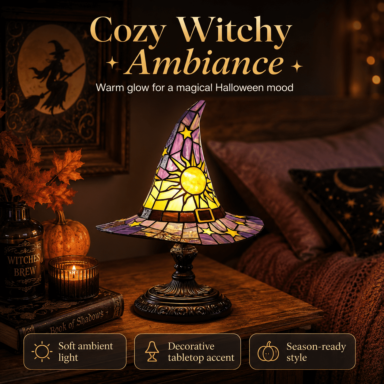 Diceymbol Halloween Decorations and Fall Decor, Halloween Venue Decoration Ghost Props LED Illuminated Ghost Decorations for Tabletop, Mantel, Shelf Indoor Outdoor 9.05 inch