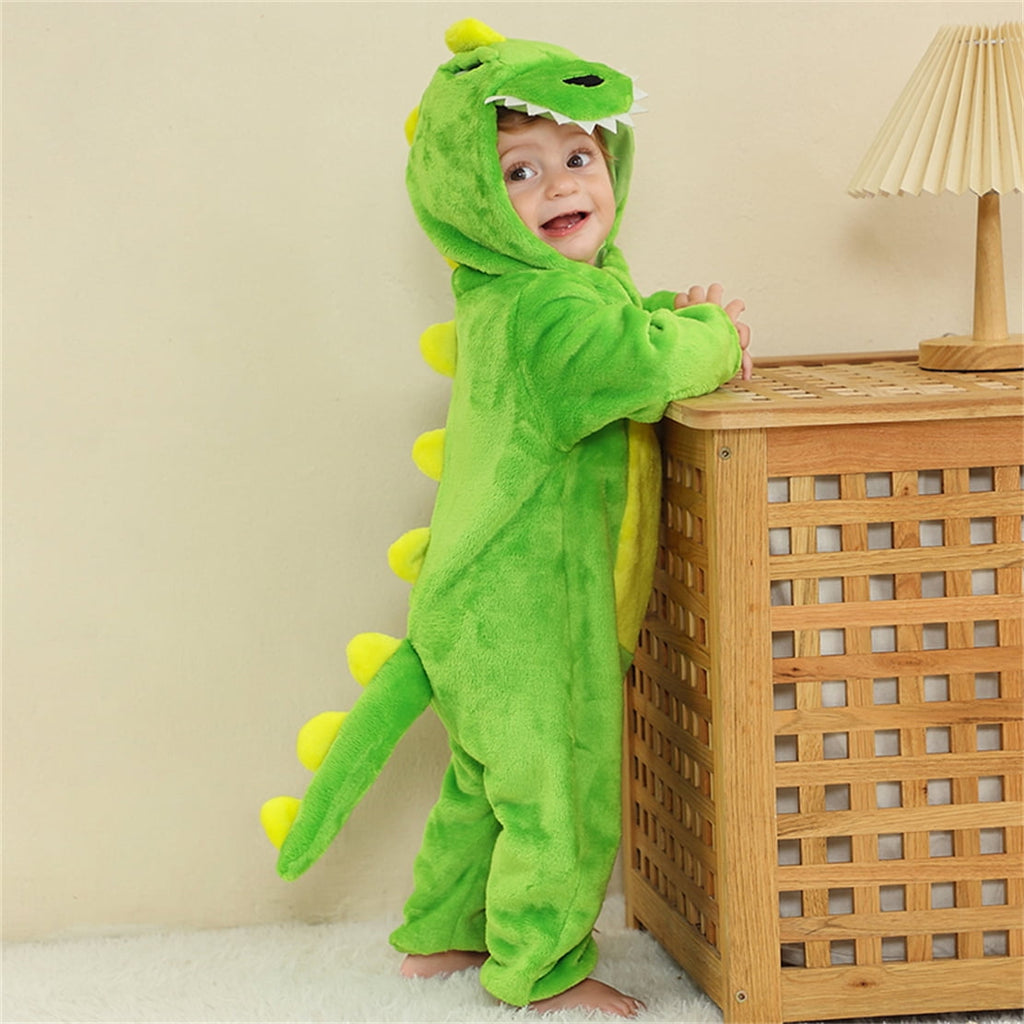 WIBACKER 0-3T Unisex Baby Animal Costume Winter Autumn Flannel Hooded Romper Christmas and Halloween Panda Cosplay Jumpsuit