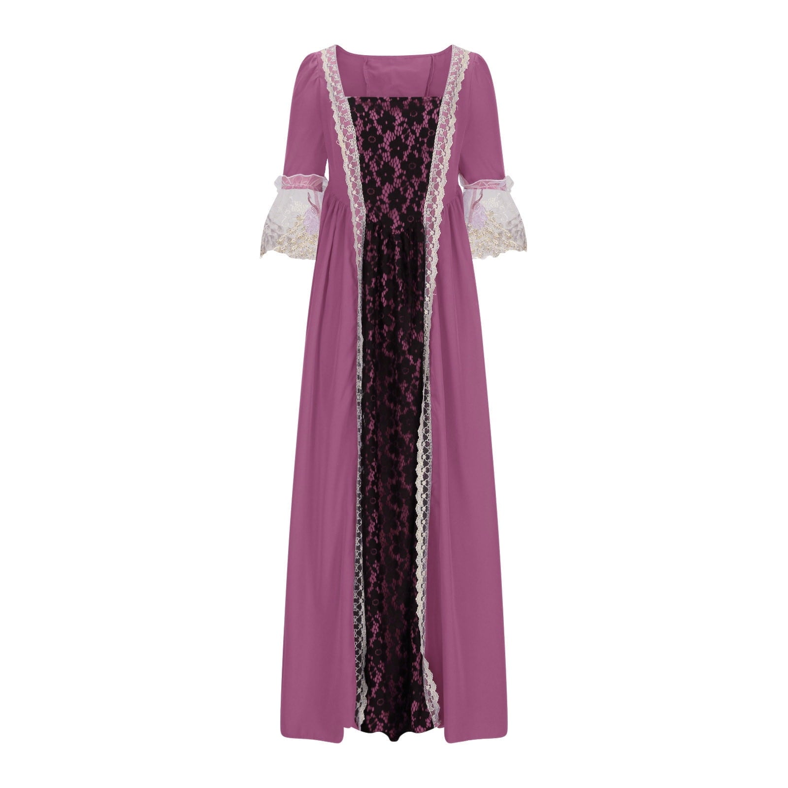 UPPADA Plus Size Victorian Dress for Women Lace Up Flare Sleeve Ball Gown with Corset Evening Party Maxi Gowns Vintage Cocktail Dress Wedding Dresses Early