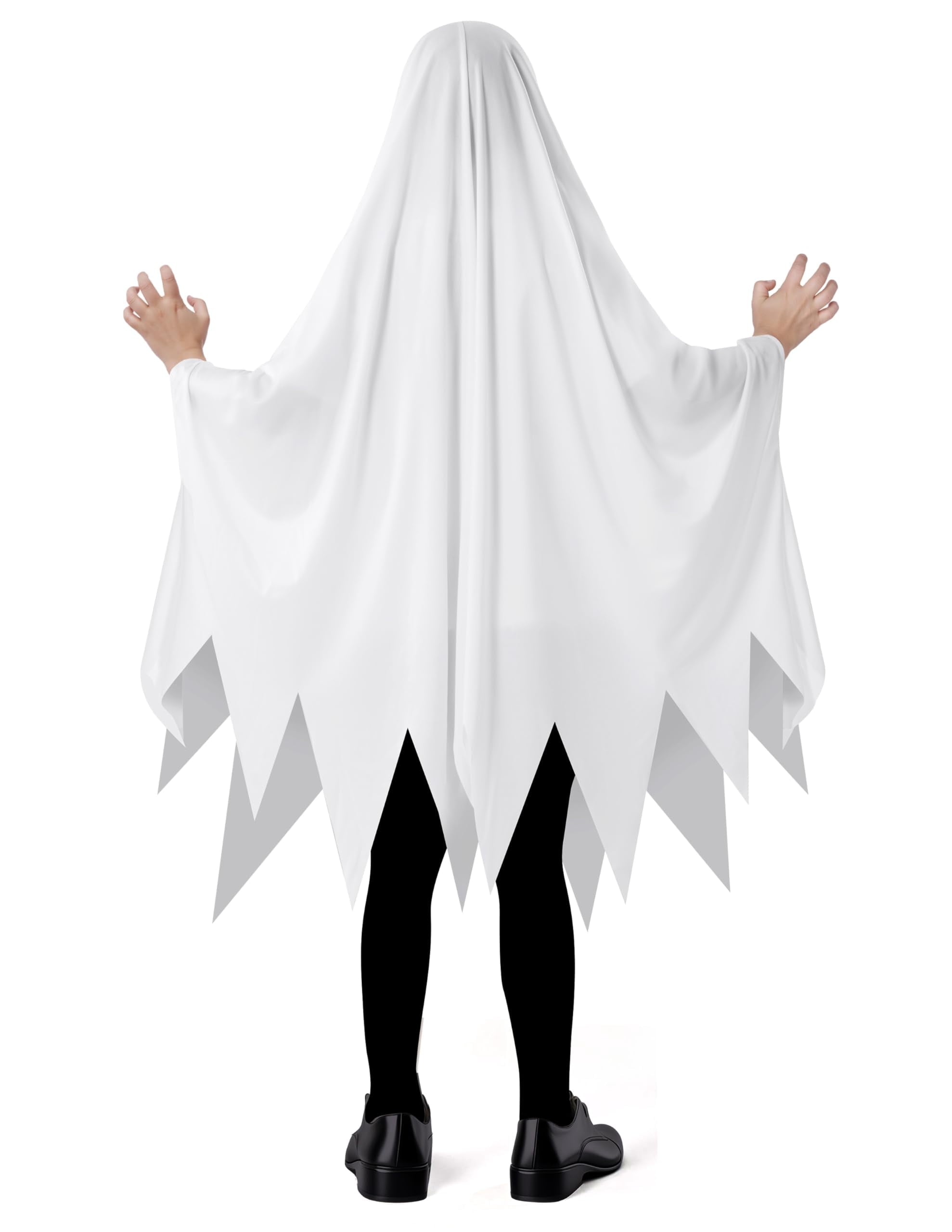 Joyfy Kids Ghost Costume, Halloween Ghost Costume, White Silent Ghost Costume with Pumpkin Bag for Toddler Boys Girls Halloween Party Dress Up Cosplay