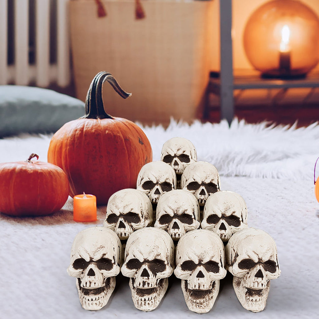 CASAFUN Halloween Skulls Realistic Looking Skulls Human Skeleton Head Skull for Halloween Bar Home Table Decoration
