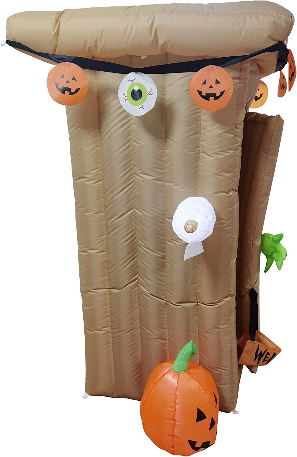 6FT Halloween Animated LED Inflatable Spooky Outhouse with Monster Holiday Yard Decoration
