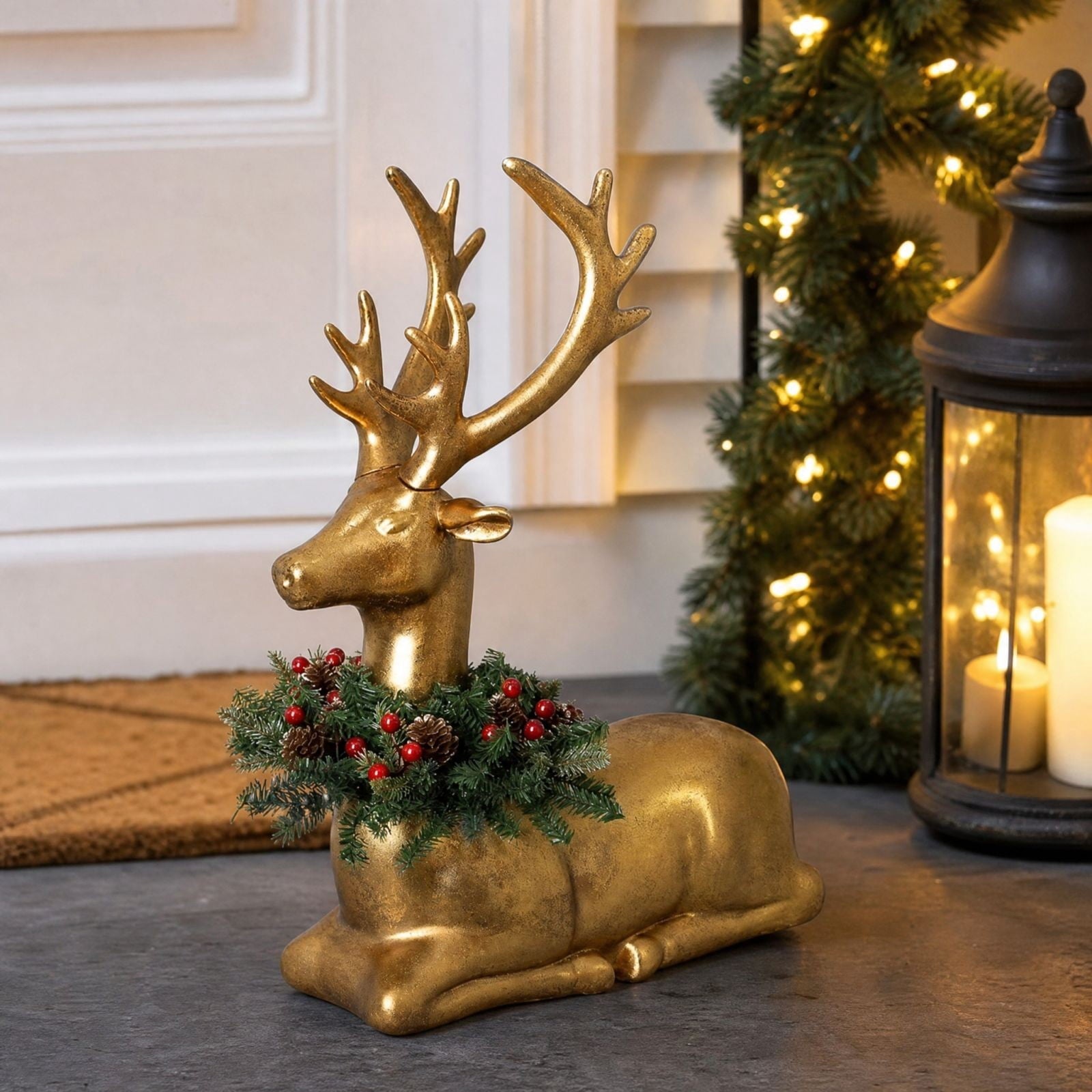 Clearance! Christmas Golden Retriever Statue with LED Lights, Cute Dog Holding Puppy Figurine, Christmas Decoration Indoor Outdoor, Gift for Kiddo Adults