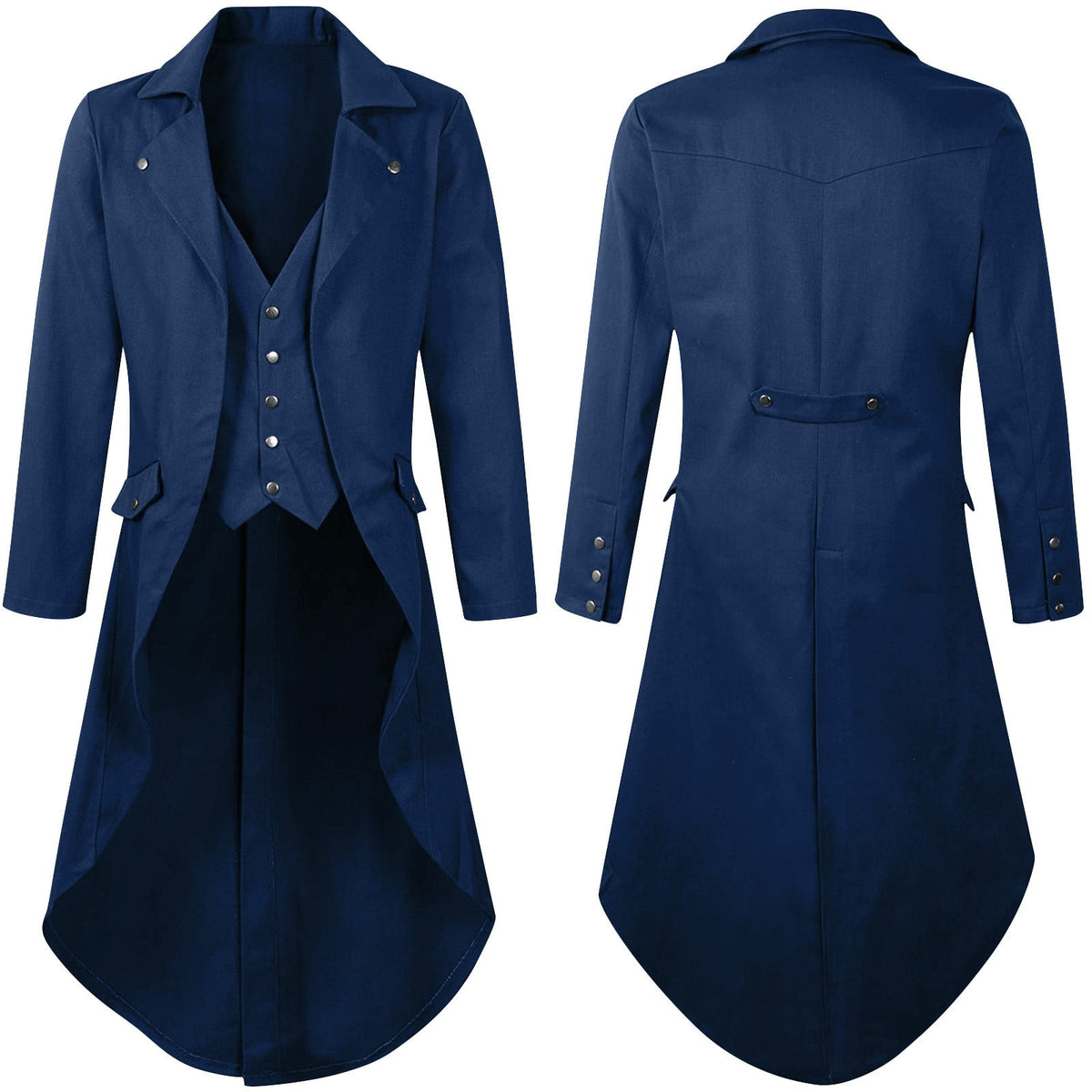 QATAINLAV Men's Vintage Steampunk Gothic Victorian Jacket Medieval Renaissance Pirate Frock Coat Formal Tuxedo Halloween Costumes Birthday Gifts Coffee S