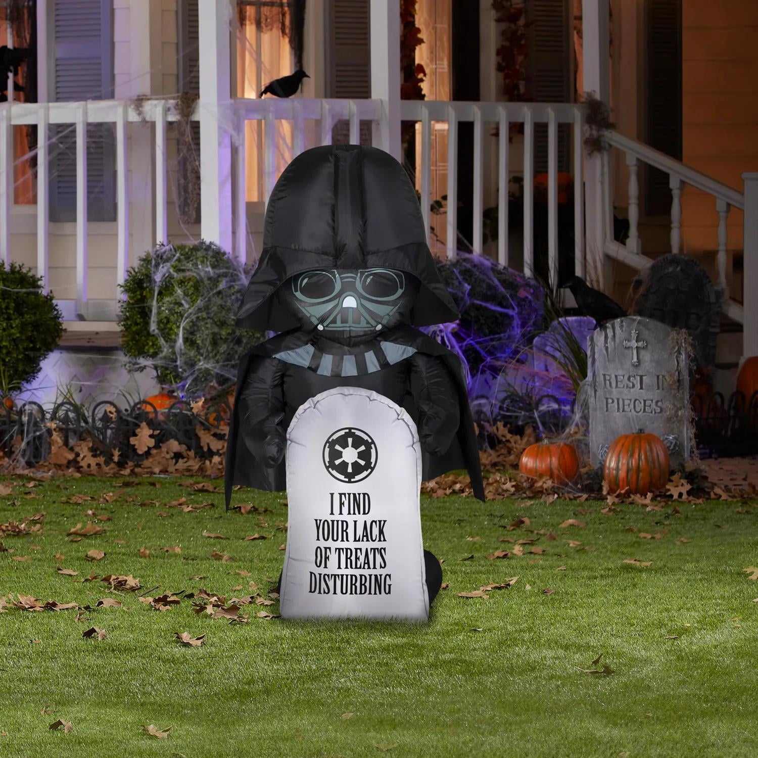 Star Wars Men's Darth Vader Tombstone Halloween Decoration - Black Small