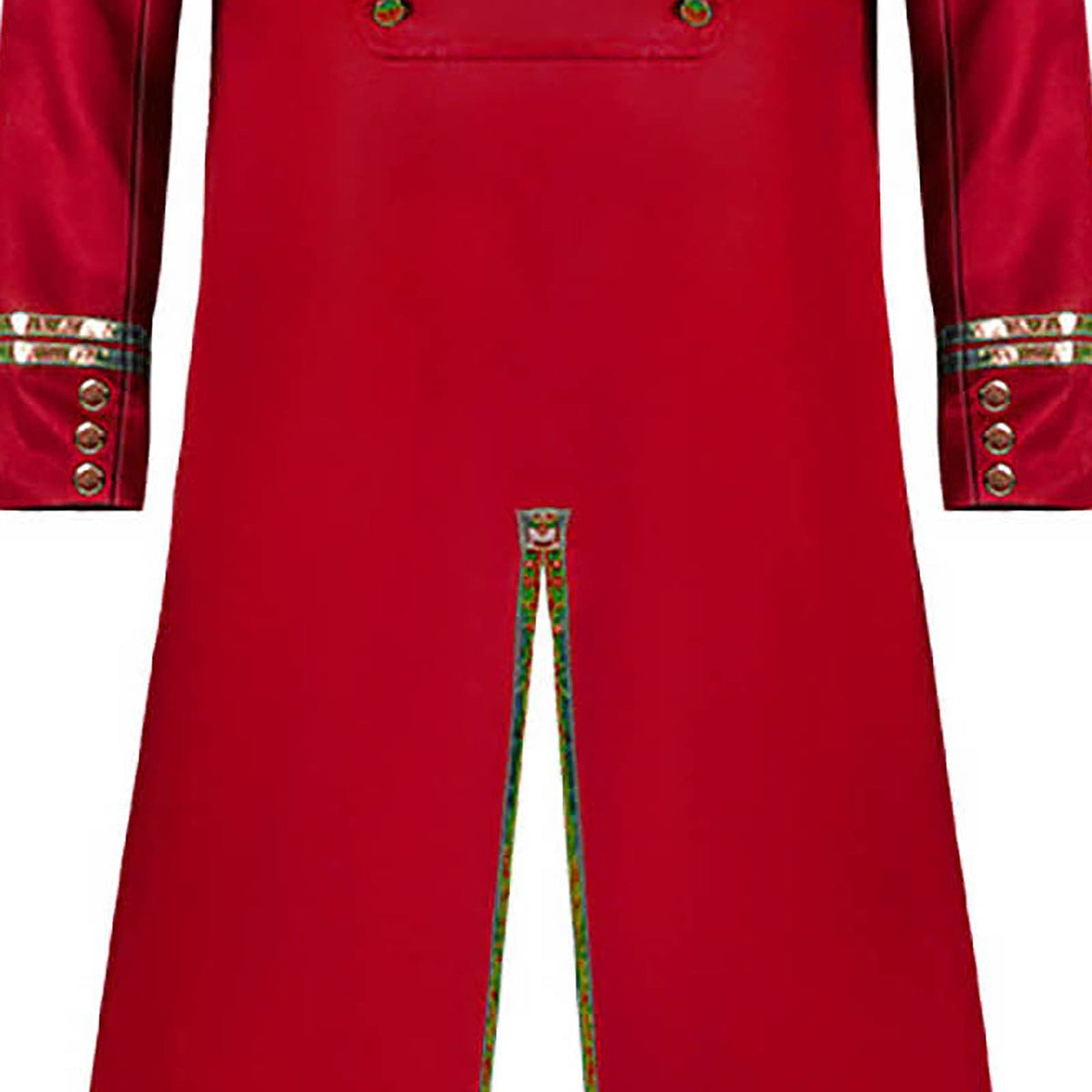 KeShDi Tuxedo Medieval Vintage Steampunk Gold Trimmed Gothic Retro Punk Style Steampunk Tailcoat Renaissance Pirate Warlock Frock Coat Halloween Men Costume Mid Length Tuxedo Costume Red L