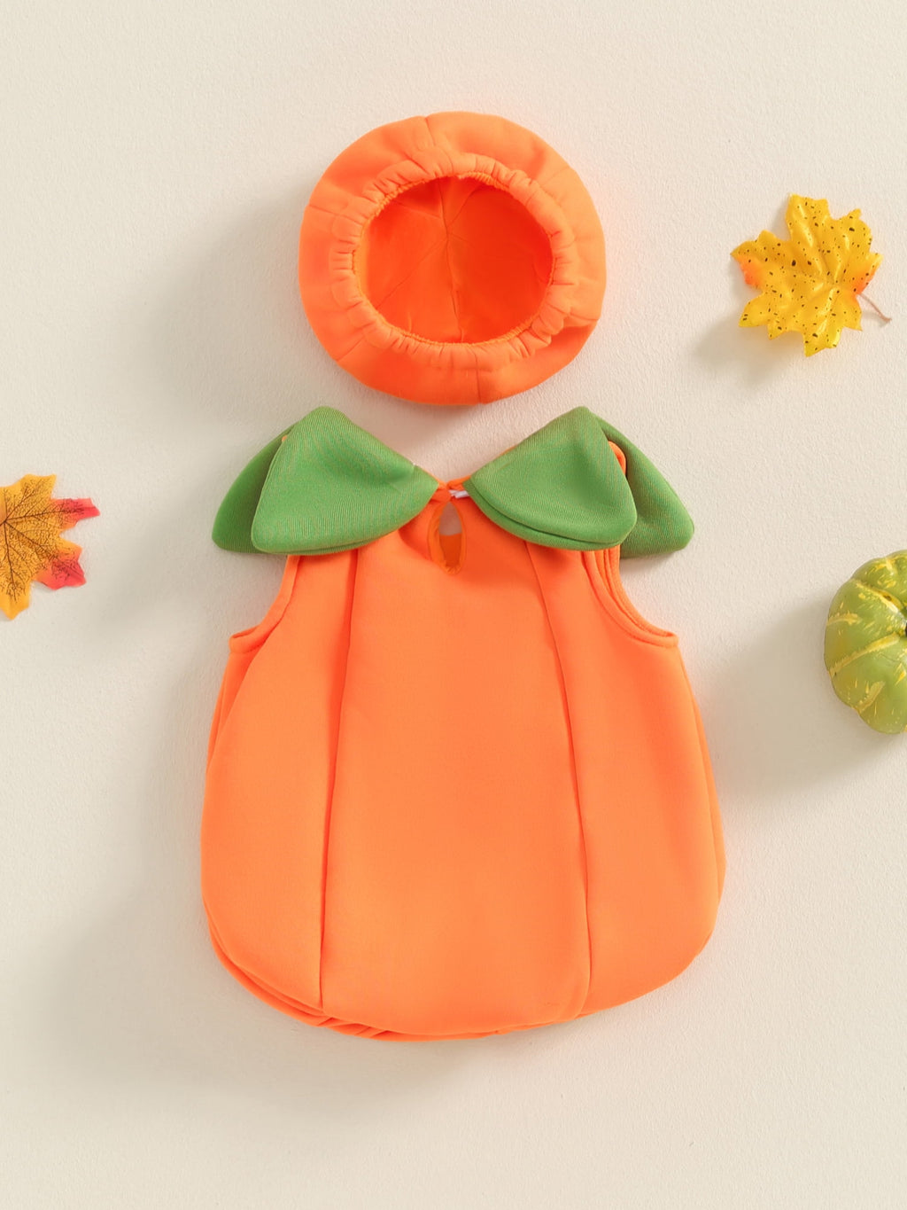 RUINIXCW Toddler Baby Girl Boy Halloween Pumpkin Costume Newborn Infant Baby Fall Halloween Outfit Sleeveless Top Hat Cosplay Party Dress Up Clothes