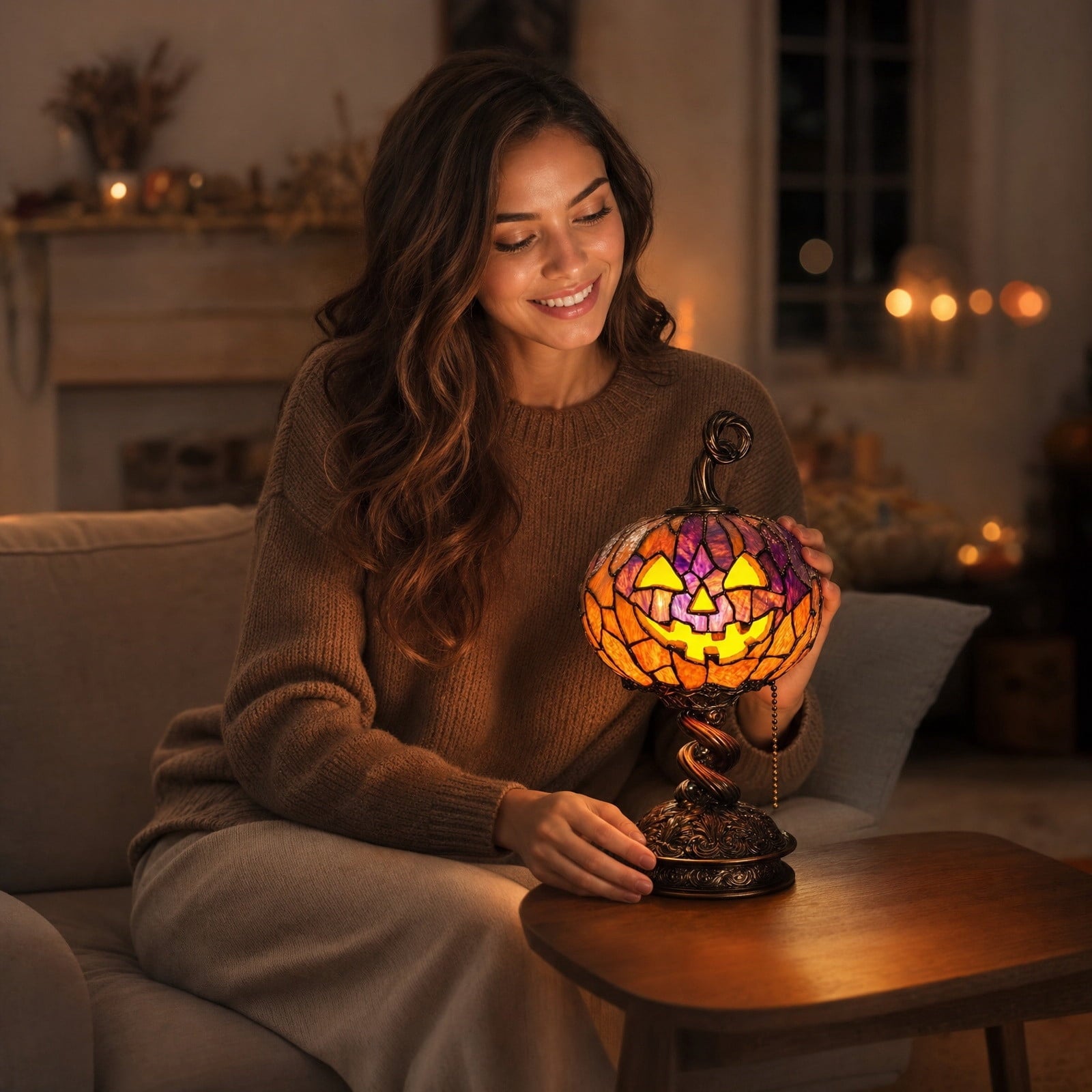 YZEGDCH Halloween 3D Ghost Campfire Flickering Night Light 2 Funny Roasting Marshmallows at Campfire LED Electric Faux Flameless Campfire Nightlight Funny Halloween Decor