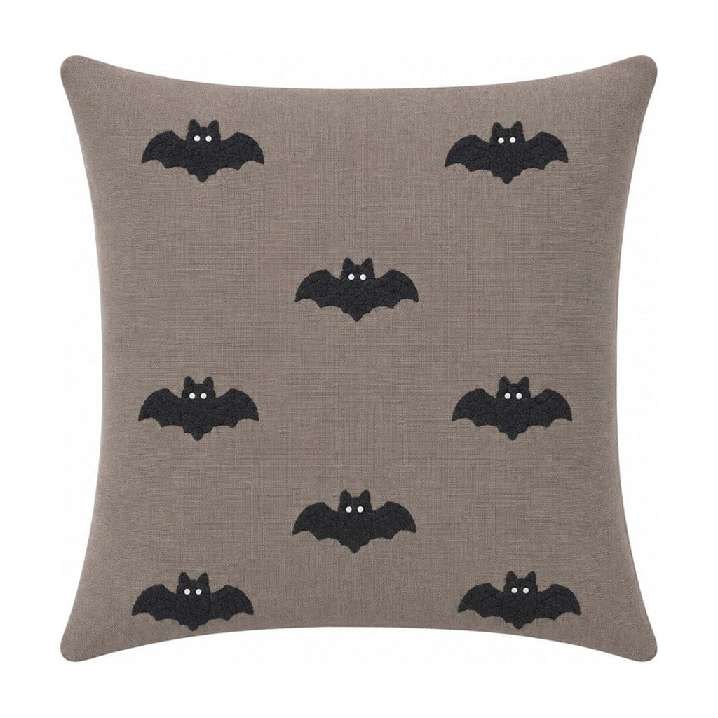Yeciiwht Halloween Throw Pillow Cover – 18*18inch Embroidered Linen Cushion Case with Ghost, Mummy & Bat Designs, Invisible Zipper, Machine Washable