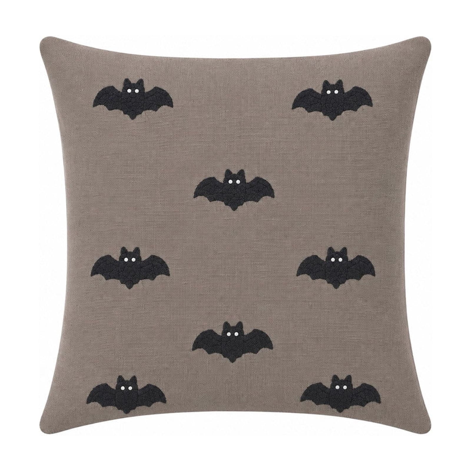 Yeciiwht Halloween Throw Pillow Cover – 18*18inch Embroidered Linen Cushion Case with Ghost, Mummy & Bat Designs, Invisible Zipper, Machine Washable