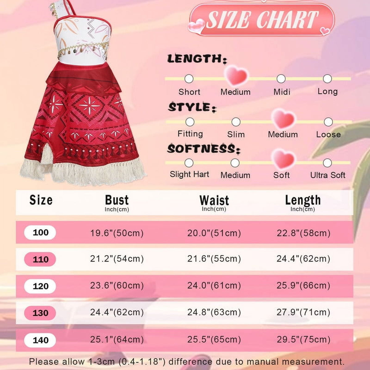 Jurebecia Princess Costume for Girls Dress Halloween Cosplay Outfits Birthday Fancy Tween Dress with Accessories 130 cm 7-8 Years