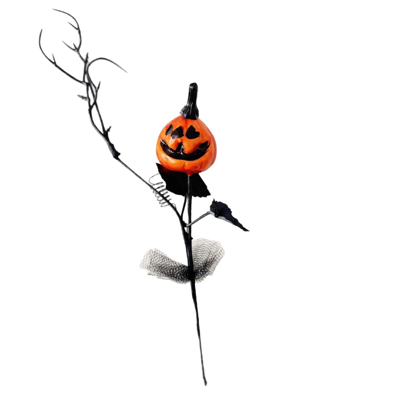 1Pc Halloween Mini Pumpkin Branches Artificial Black Twigs Vase Fillers for Table Mantel Centerpiece Creepy Gothic Scary House Decor