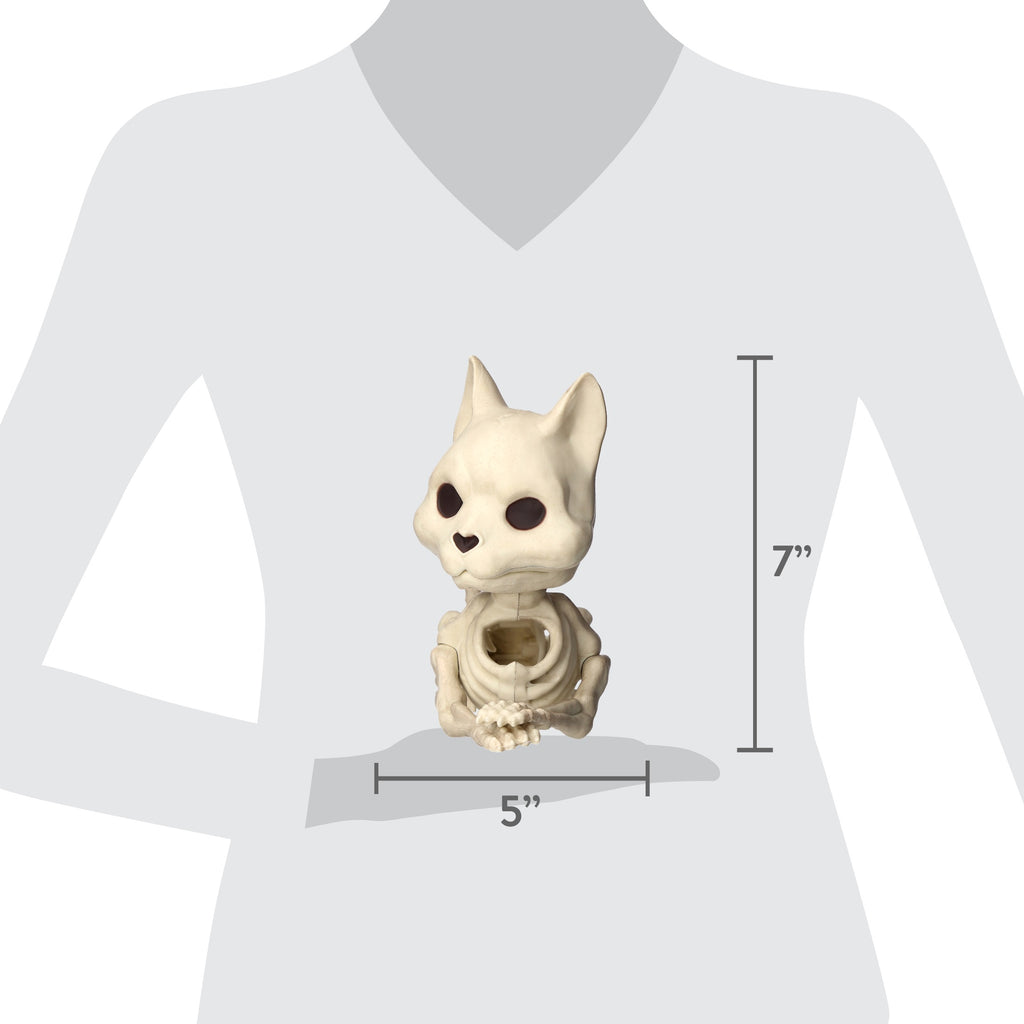 Faux Skeleton Cat Decoration, 5", Halloween by Way To Celebrate