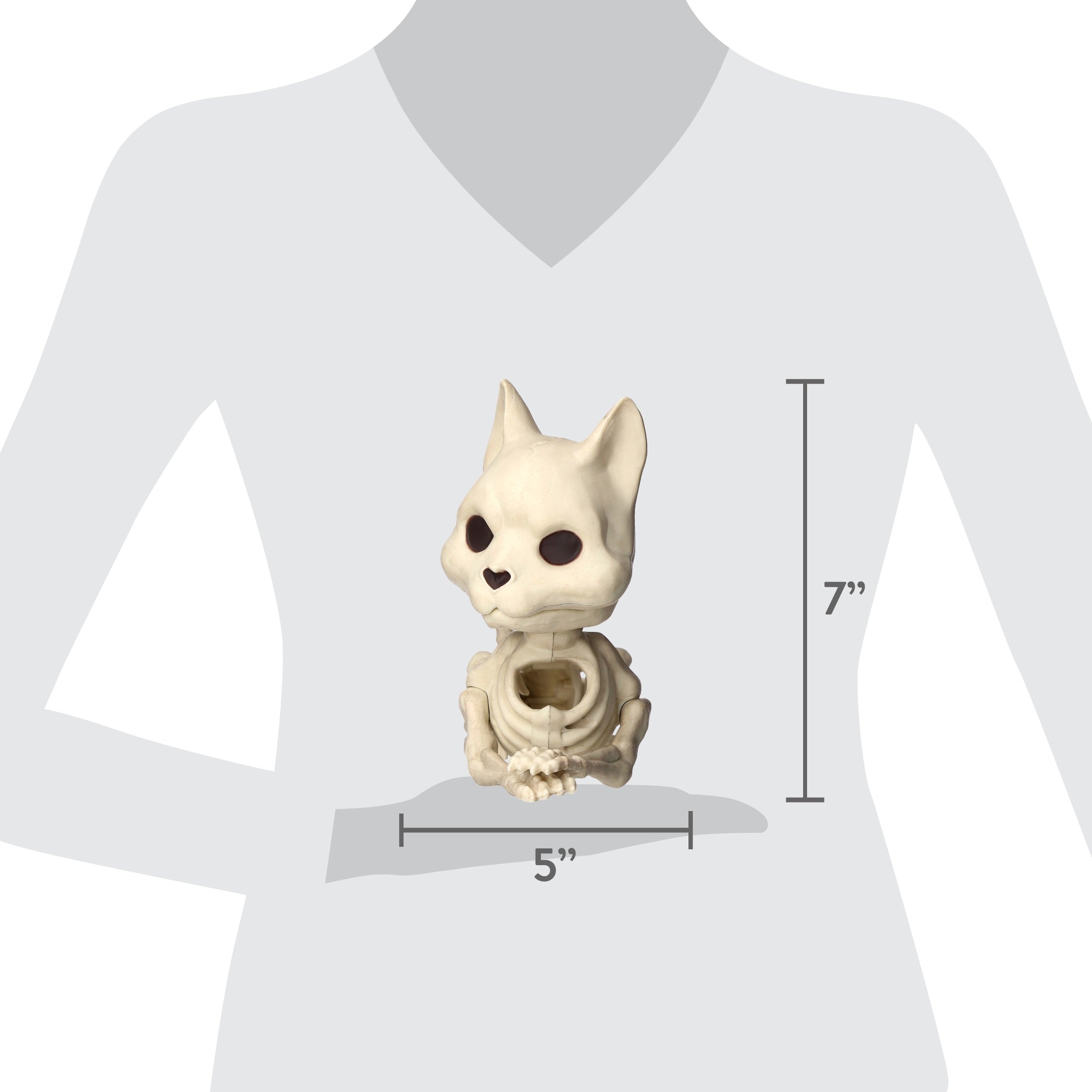 Faux Skeleton Cat Decoration, 5", Halloween by Way To Celebrate