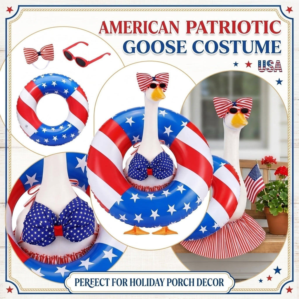 Outdoor Holiday Yard Decor, 23 Inch Porch Goose Outfits, Halloween Pumpkin Themed Porch Goose Clothes, Porch Goose Set with Hat and Treat Bag, Fits Standard 23 Inch Large Porch