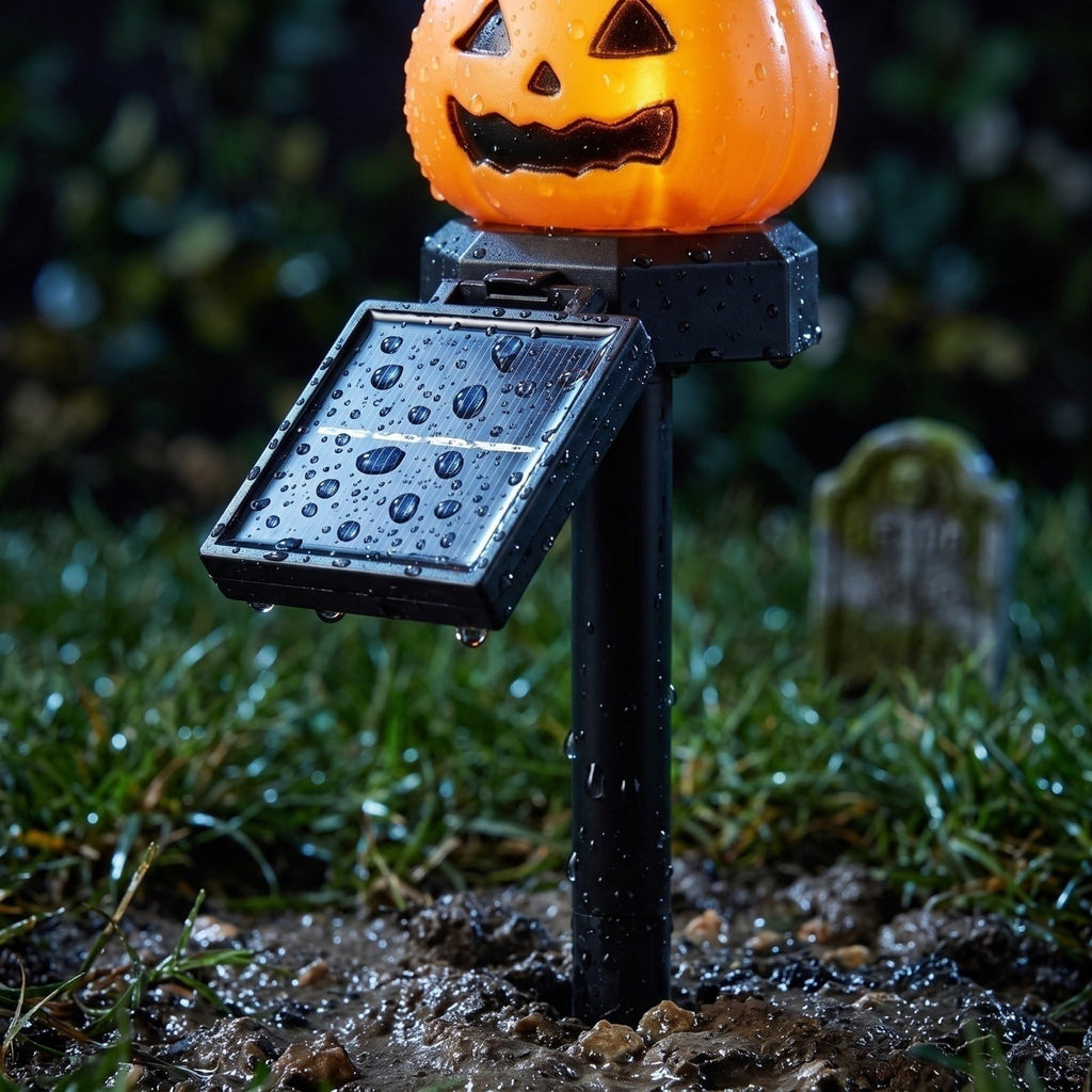 Halloween Pumpkin Garden Stake Light, Glowing Pumpkin Outdoor Yard Decoration for Garden and Courtyard, Decorative Stake Lighting for Spooky Halloween Atmosphere 16.14*3.35Inch,1PC