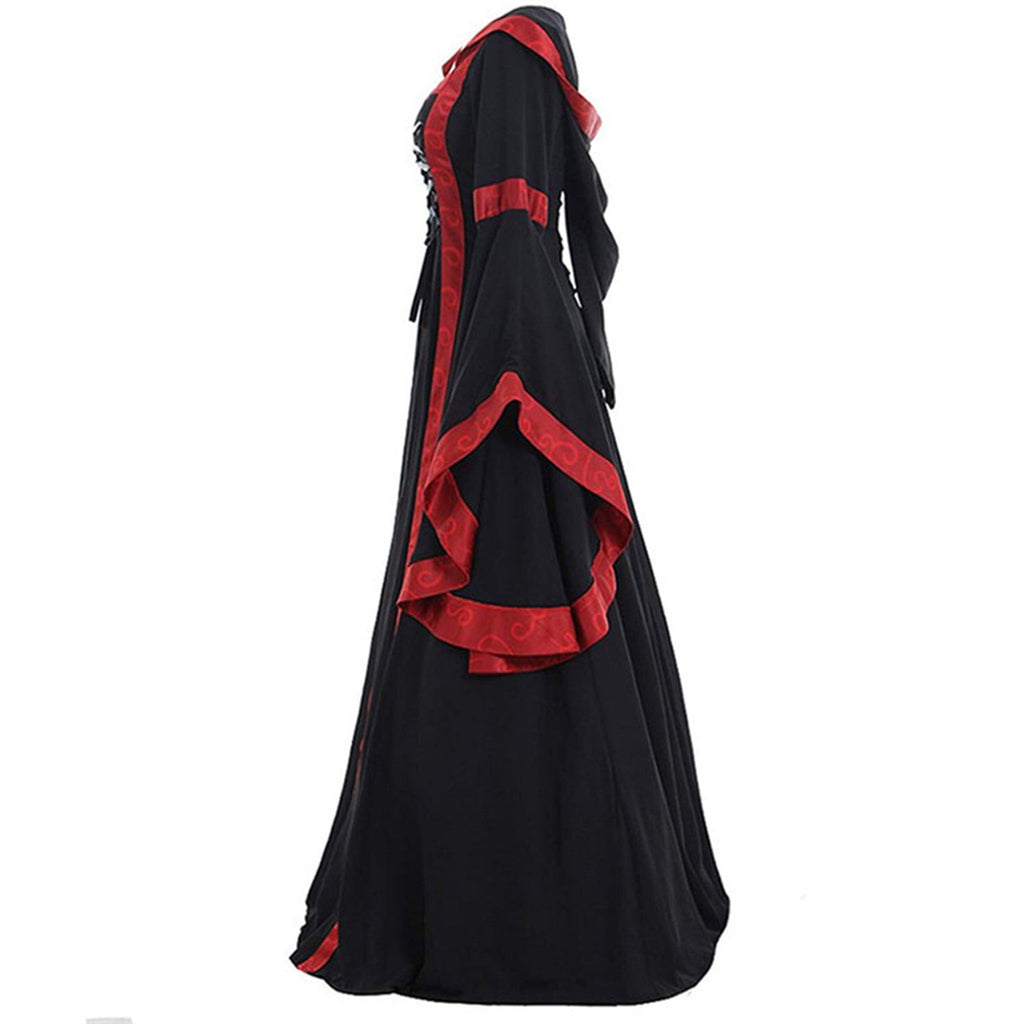 Halloween Costumes for Women 2022 Women's Medieval Dress Plus Size Irish Medieval Ball Gown Halloween Costume for Women Flare Sleeve Floor Length Dress