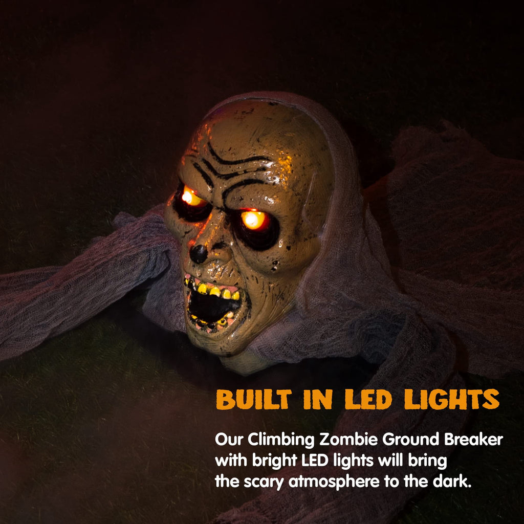 Joyfy Halloween Groundbreaker Halloween Decorations Zombie with Sound and Flashing Eyes,Outdoor Scary Halloween Yard Decorations
