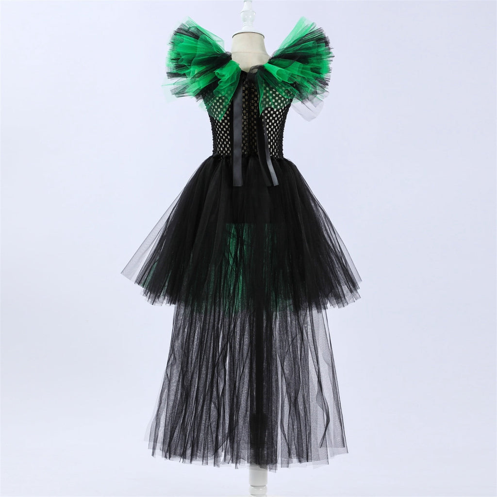 HNMKIU Halloween for Girls Toddler Kids Baby Girls Magnificent Witch Halloween Black Gown Fancy Dress Up Cosplay Party Tutu Dress Dresses E - 18-24 Months
