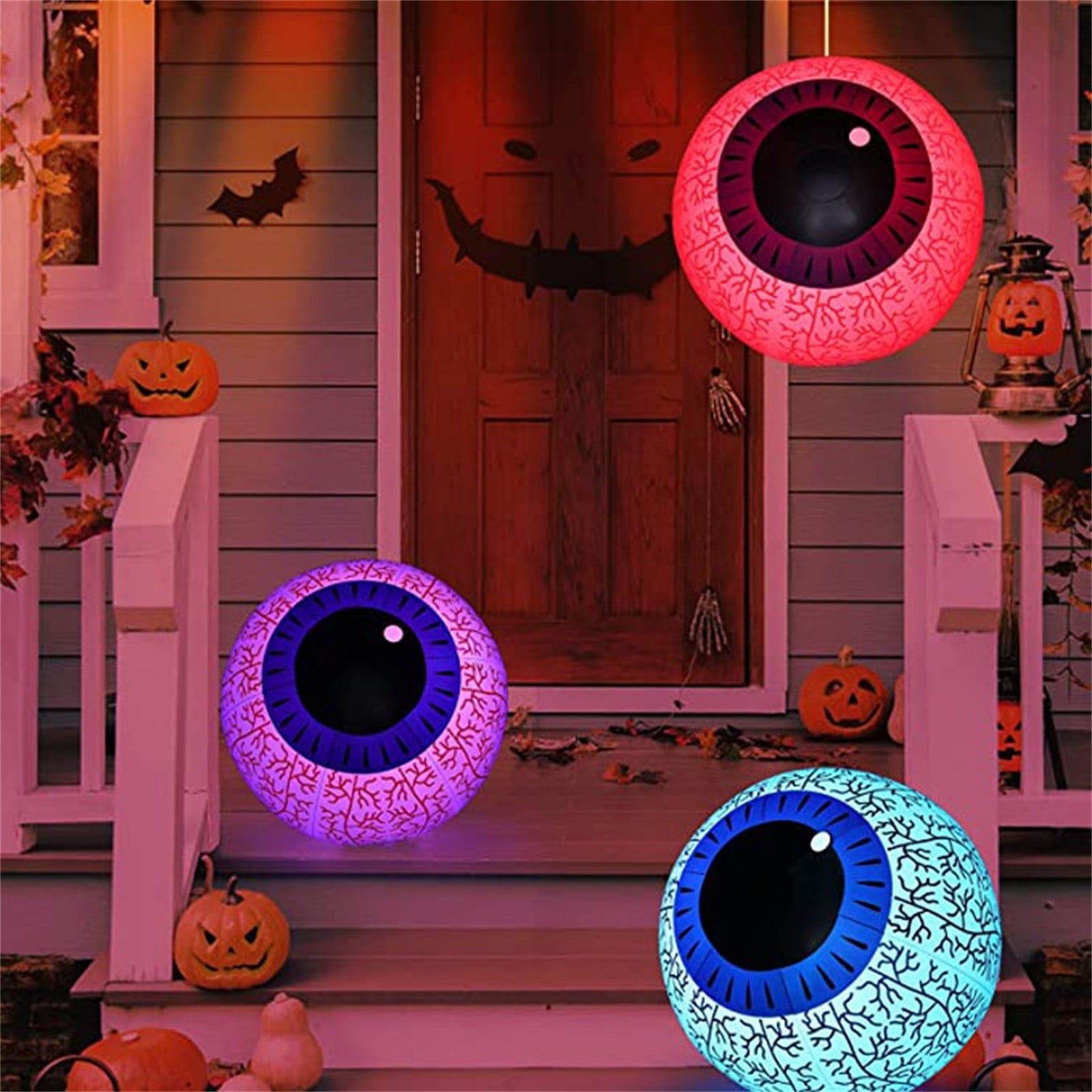 BGZLEU Halloween Inflatable Eyeball Lights Halloween PVC Inflatable Horror Ghost Garden Decoration