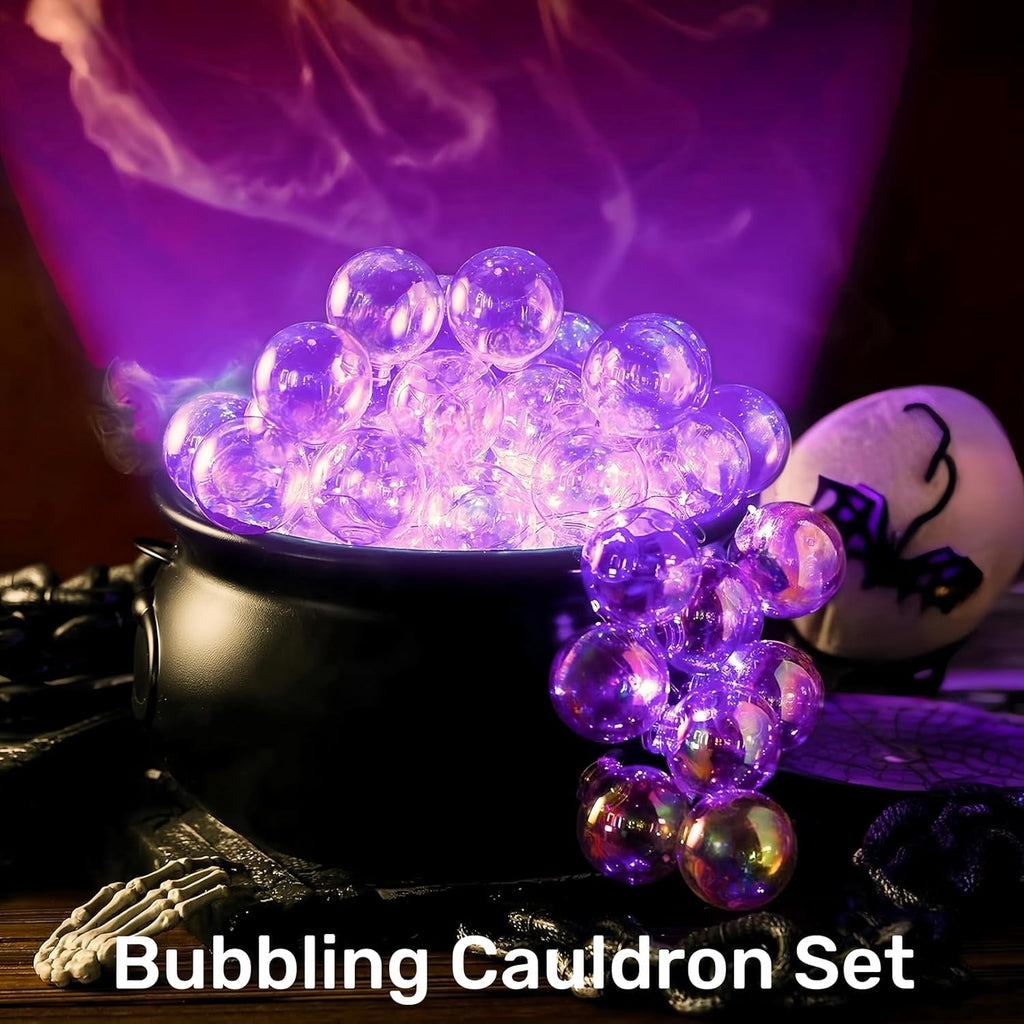 Halloween Decorations Indoor - DIY Bubbling Cauldron Set - Black Plastic Bowl Hocus Pocus Party Decoration - Spooky Vintage Decor for Home Kitchen Room Party Table