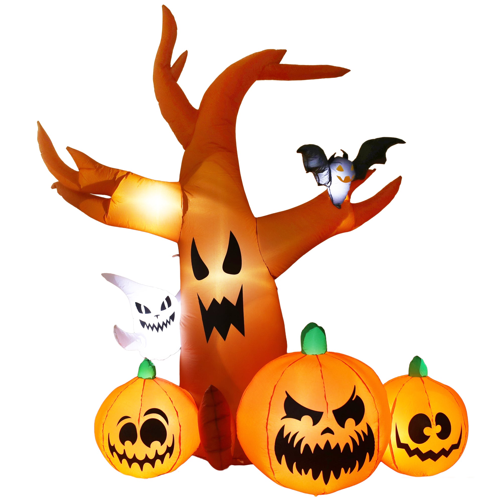 MAGOTAN 6 FT Halloween Inflatable Pumpkin Halloween Inflatable Pumpkins and Cat Outdoor Yard Decoration Build-in 7 LED White Lights