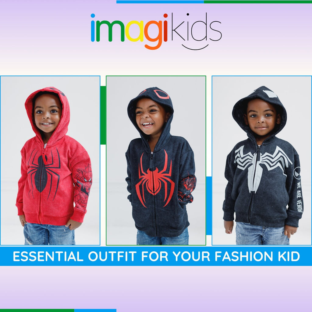 Marvel Spider-Man Adult Men or Women Cosplay Fleece Zip-Up Hoodie Miles Morales Charcoal