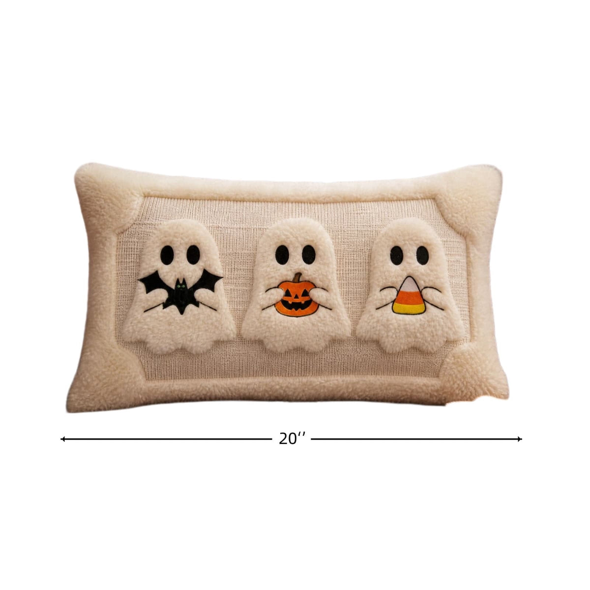 Halloween Ghost Reading Book Throw Pillow Cover, Spooky Library Bookshelf Skull Candlestick Decorative Pillowcase, Retro Halloween Cushion Cover