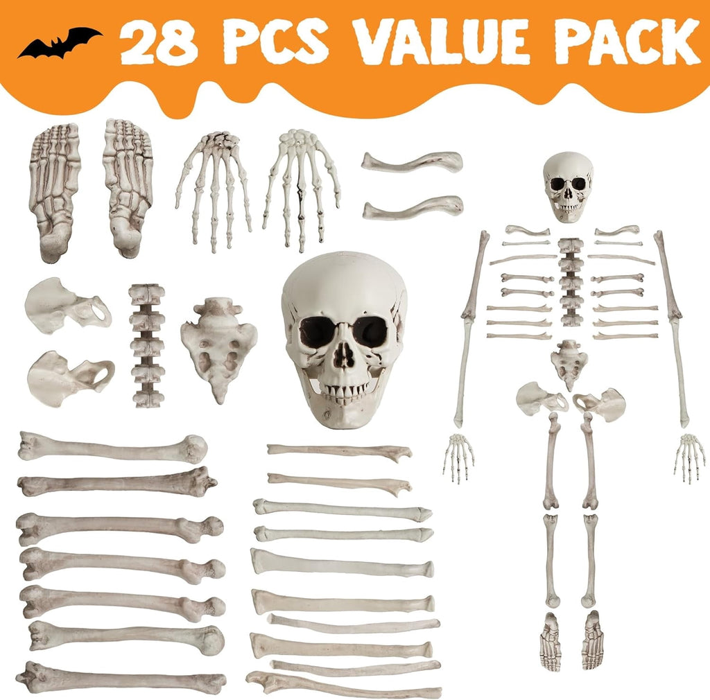 Joyfy 2 Pcs Duck Skeleton Halloween Decoration,4.5 Inch Posable Plastic Animals Halloween Skeleton for Indoor Outdoor Halloween Decorations,Haunted House Party Props