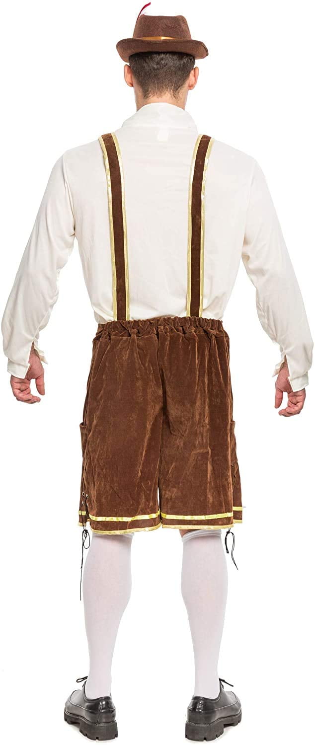 Joyfy Men's German Bavarian Oktoberfest Costume Set, Beer Costume Hat for Adults Halloween Fancy Dress Costumes and Beer Festival