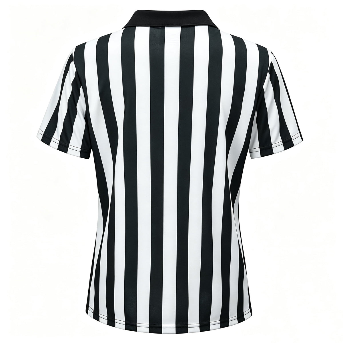 MARTINE MALL 4 Pcs Women Referee Costume Black and White Stripe Ref Shirt Jersey Shorts Referee Hat for Halloween Party Costumes Outfits