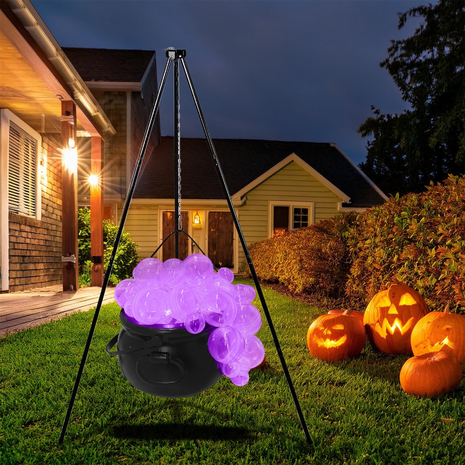 Muecwrye Halloween Decorations Outdoor, Halloween Clearance! Halloween Witches Cauldron with Lights, DIY Bubbling Cauldron Set Decor for Home Porch Outside, Halloween Party Supplies( Without Tripod)