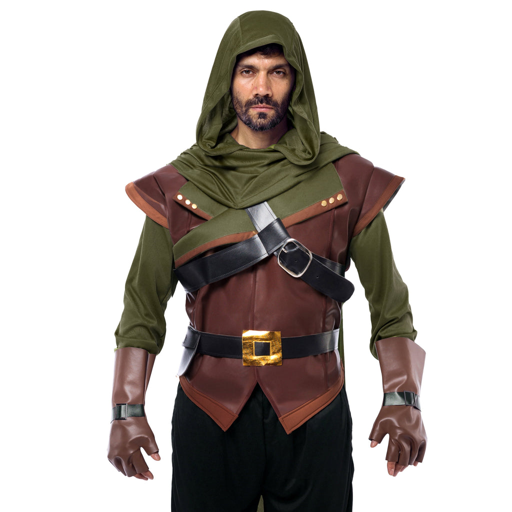 Joyfy Robin Hood Costume for Men Renaissance medieval Costume Outfits Set for Adult Halloween Dress Up Party