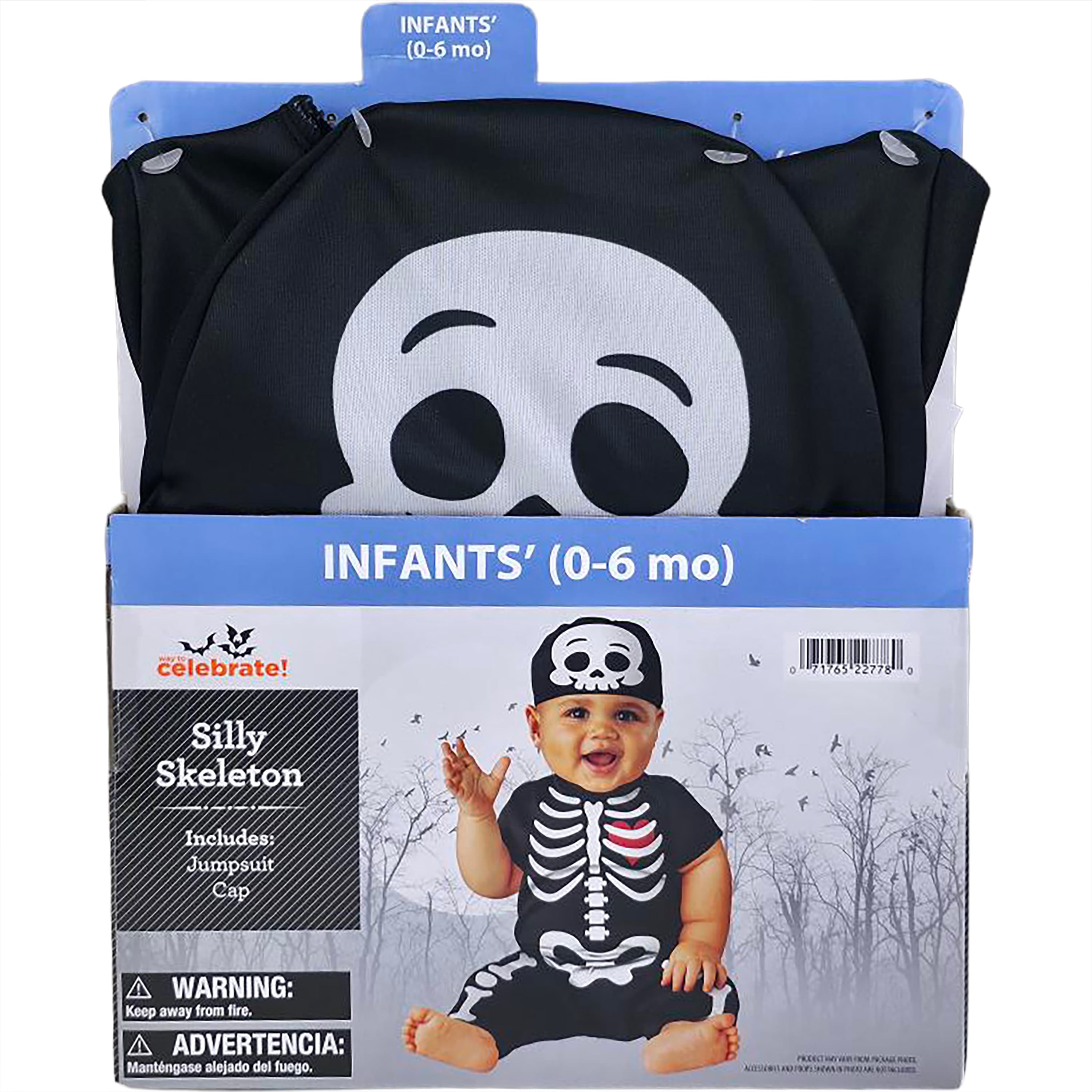 Silly Skeleton Halloween Costume for Infant, Size 12-18M, by Way to Celebrate