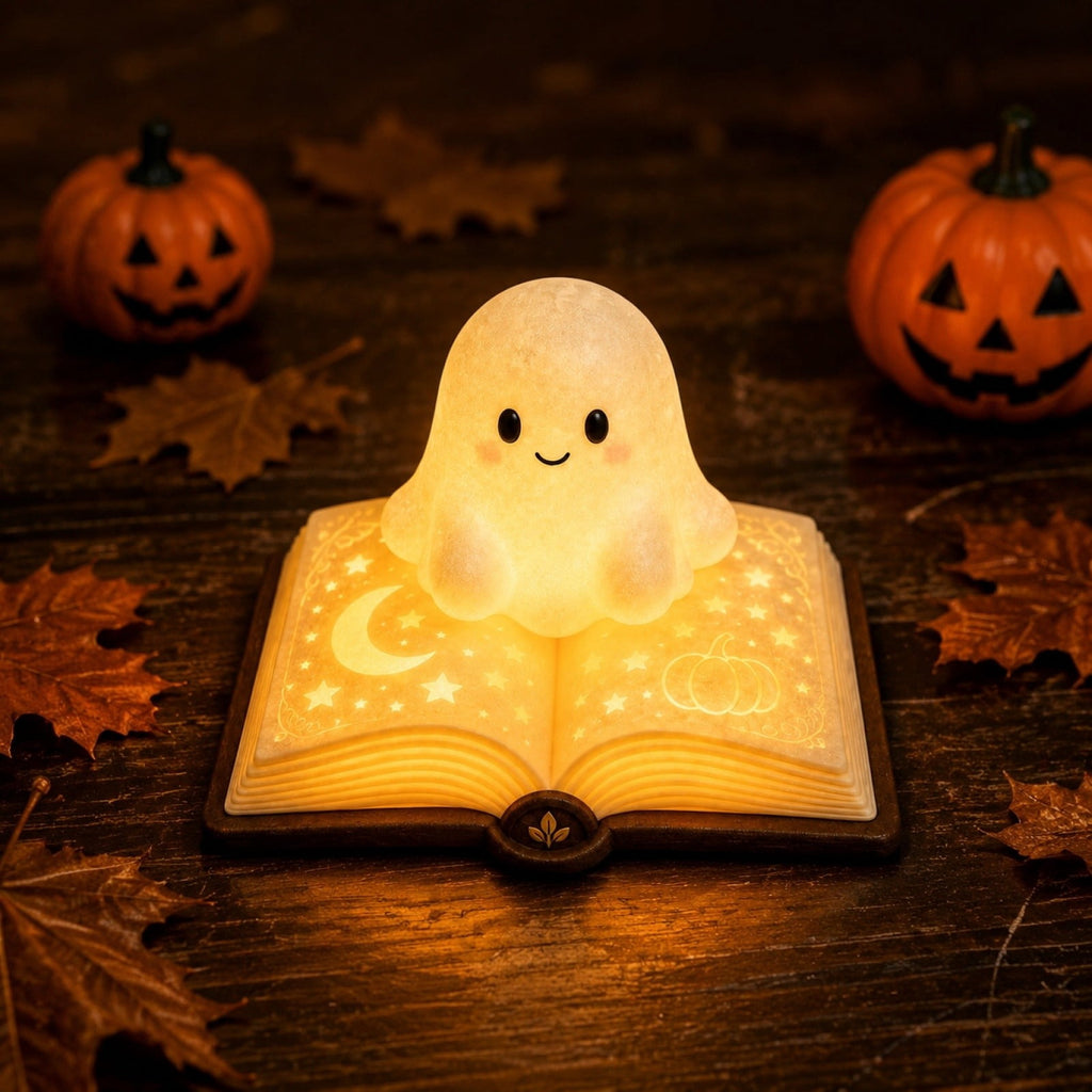YZEGDCH Halloween 3D Ghost Campfire Flickering Night Light 2 Funny Roasting Marshmallows at Campfire LED Electric Faux Flameless Campfire Nightlight Funny Halloween Decor