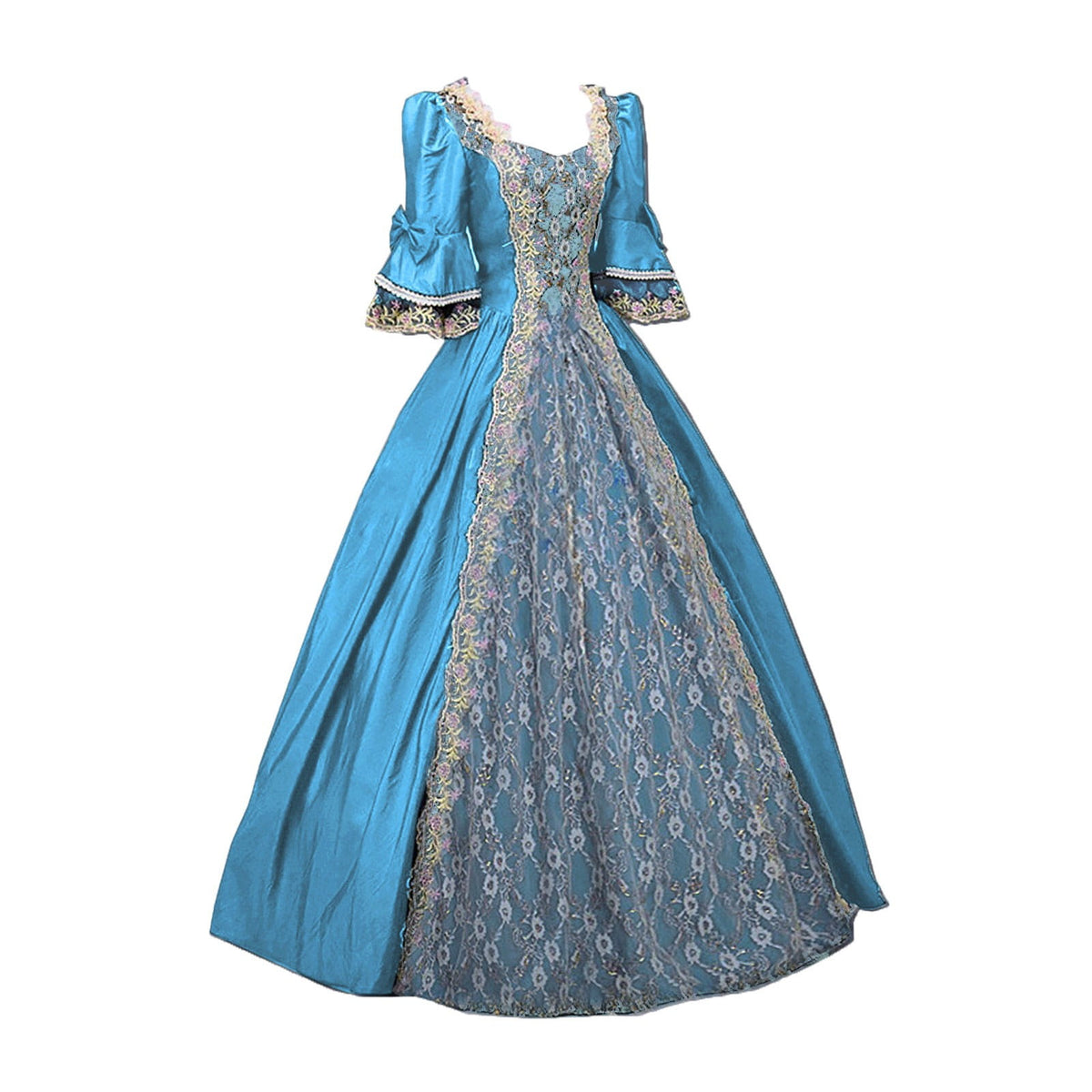 UPPADA Plus Size Victorian Dress for Women Lace Up Flare Sleeve Ball Gown with Corset Evening Party Maxi Gowns Vintage Cocktail Dress Wedding Dresses Early