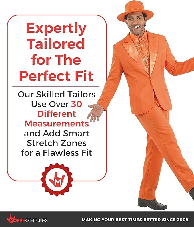 Fun Shack Mens Lloyd Comedy Costume Adult 90s Movie TV Orange Suit Film Halloween Orange M