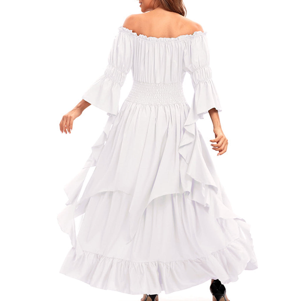 LYXSSBYX Maxi Dresses for Women Women's Long Sleeve Neck Dress Floor Length Cosplay Dress Plus Size Dress