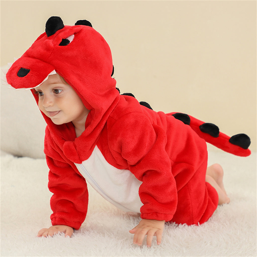 WIBACKER 0-3T Unisex Baby Animal Costume Winter Autumn Flannel Hooded Romper Christmas and Halloween Panda Cosplay Jumpsuit