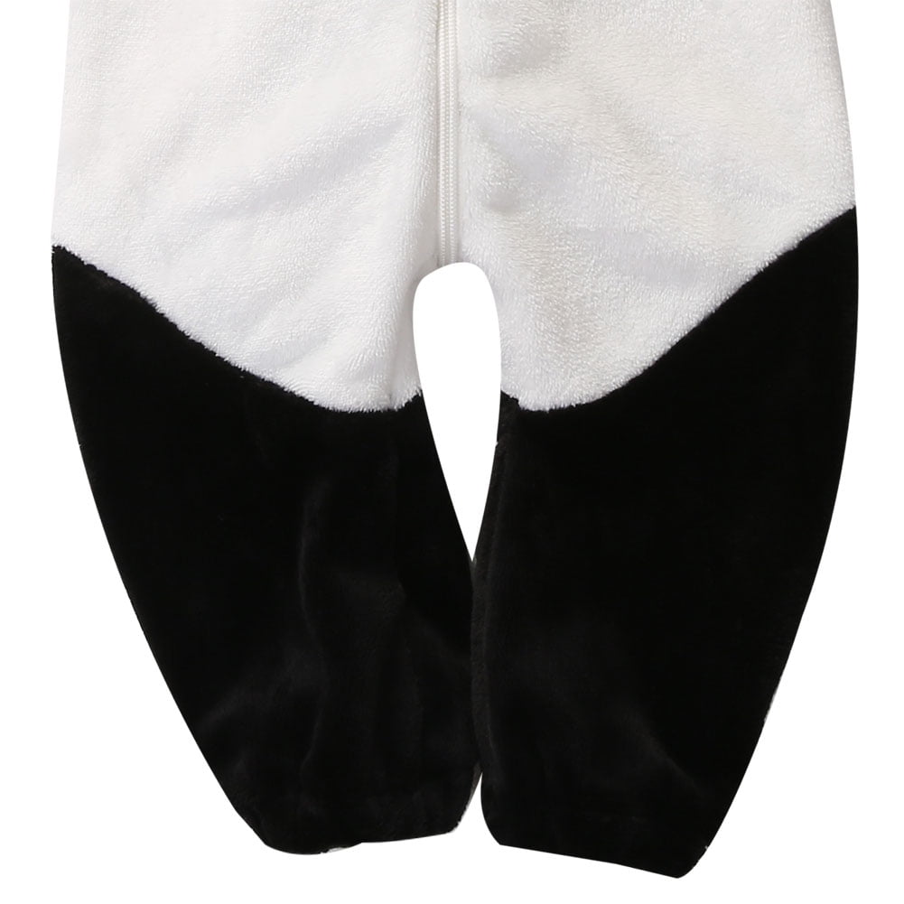 Cjfdfy Toddler Baby Boy Girl Fall Winter Clothes Newborn Infant Kids Halloween Panda Costume Warm Plush Hooded Romper One Piece Animal Outfit Long Sleeve Zipper Jumpsuit