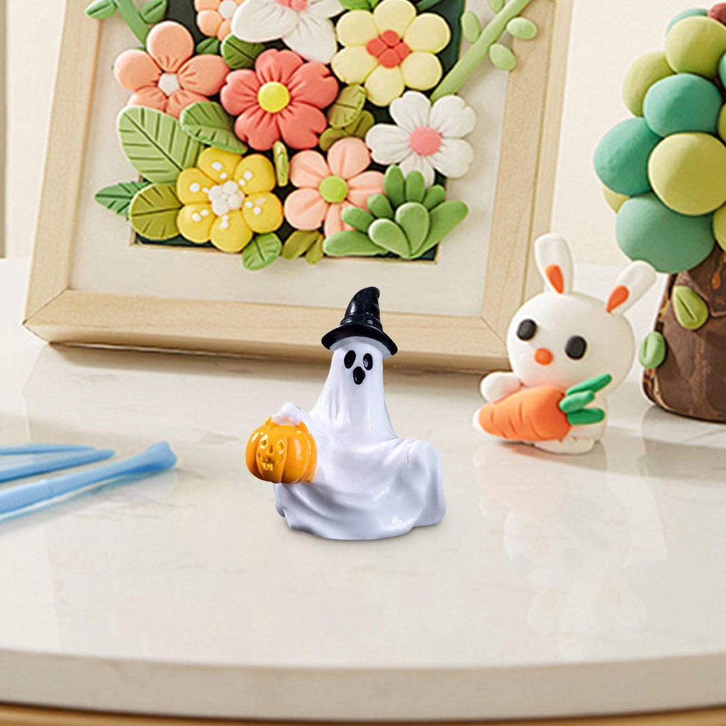 PEIBang Halloween Miniature Ghost Figurine 3.15 in Scary Resin Decor for Tabletop Shelf Display with Realistic Textures Dark-Tone Halloween Decoration