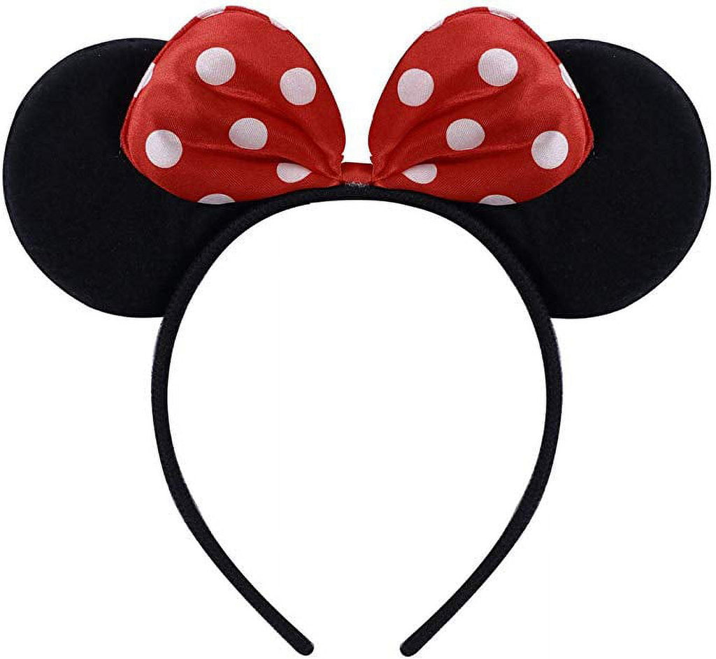 KAWELL Mini Costume for Girls with Mouse Ear Headband, Polka Dot Dress, Child/Toddler, 4-5Y