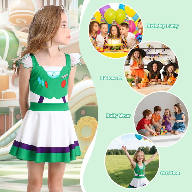 Benylion Girls Cowgirl Costume Summer Dress Toddler Princess Dress up for Kids Birthday Outfits Halloween Role Play Clothes for 3-4 Years