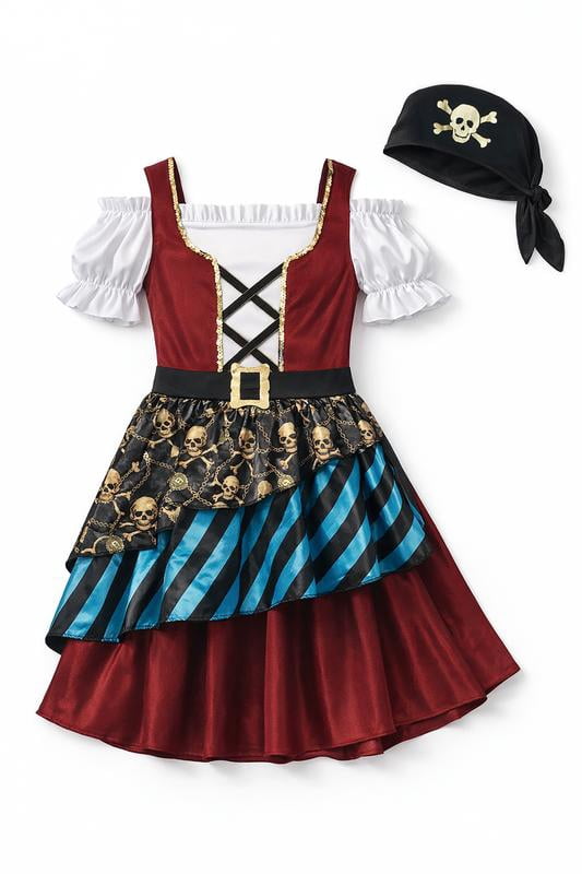 Pirate Cutie Costume for Children, Girls, Small (6/6X), by Way to Celebrate